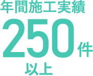 年間施工実績250件以上